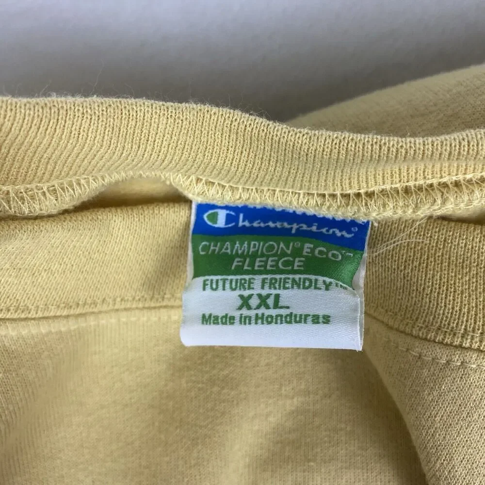 Vintage Champion USN United States Navy Sweater Mens XXL 2XL Yellow Sweatshirt
